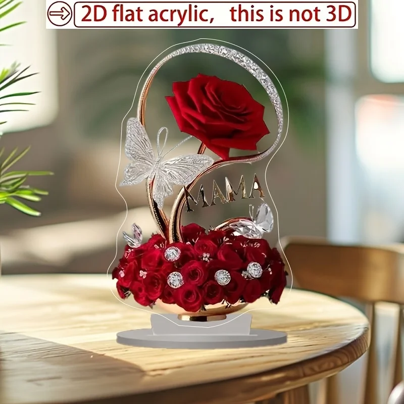 2D Acrylic Rose Gift For Mother Wife Best Friend Girlfriend artificial flower artificial flower ornament