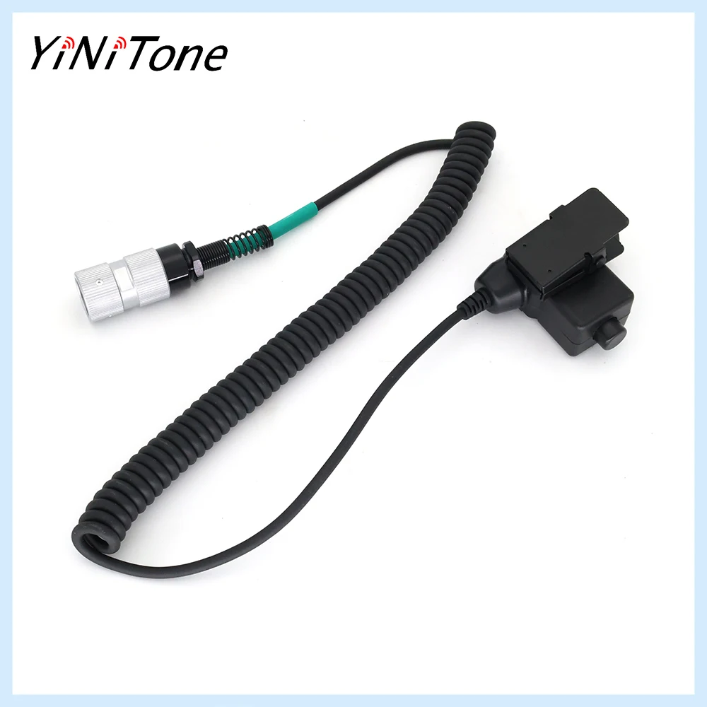 

6 pin NATO Plug Walkie Talkie Headset Adapter U94 PTT Cable for PRC-152 two way radio