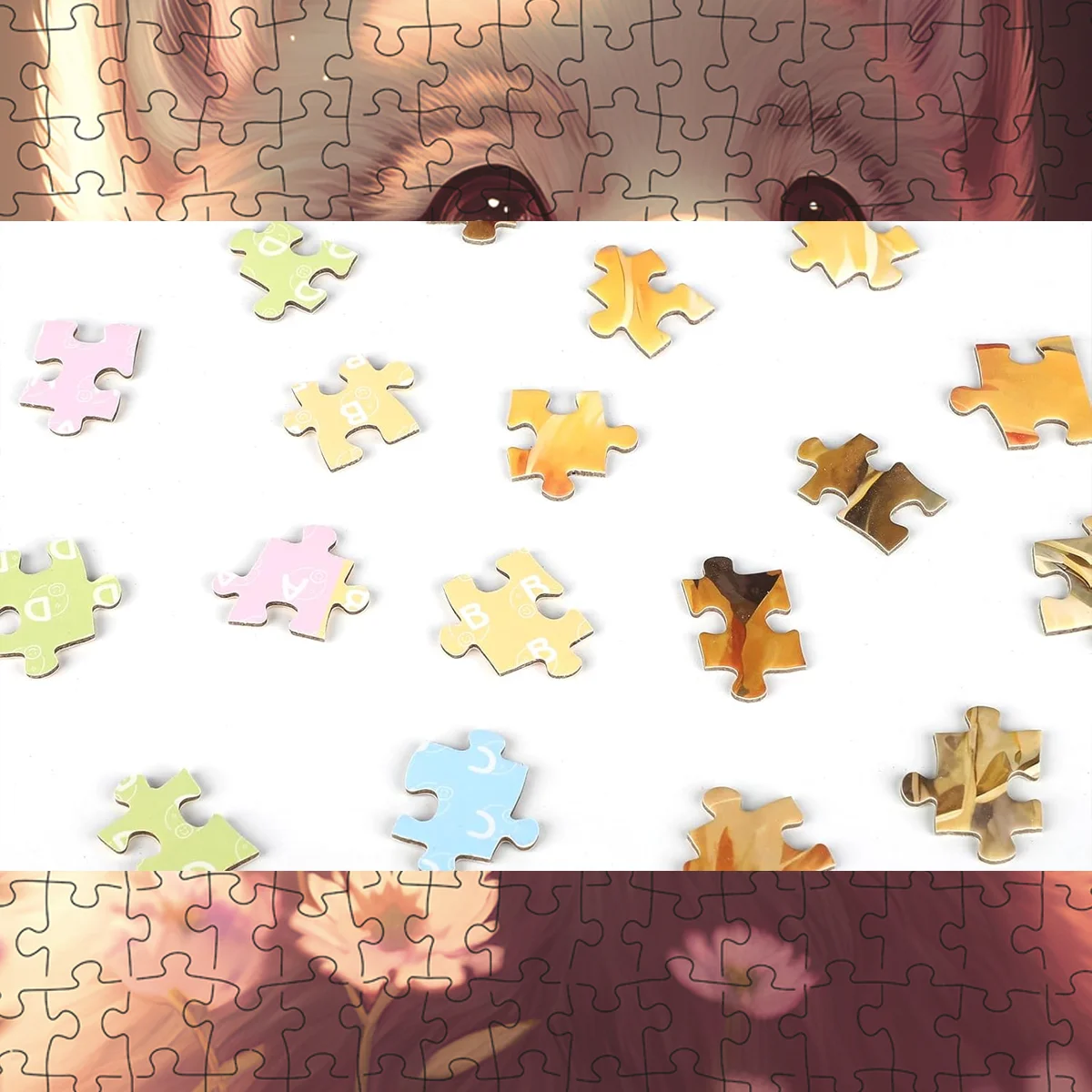Jigsaw Puzzles for Adults/Kids 300 Pieces Jigsaw Puzzles Families Games Toy for Home Art Decor Cute Little Fox