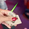 Creative Playing Cards Ace of Spades Lighter Butane Windproof Straight Metal Lighter Metal Fun Toy for Men Smoking Accessories 4