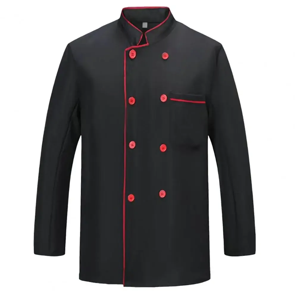 

Куртка для приготовления пищи, двубортная рабочая одежда с рукавами, дышащие мужские топы для кафе, рубашка для шеф-повара, унисекс, для гостиниц и кухни