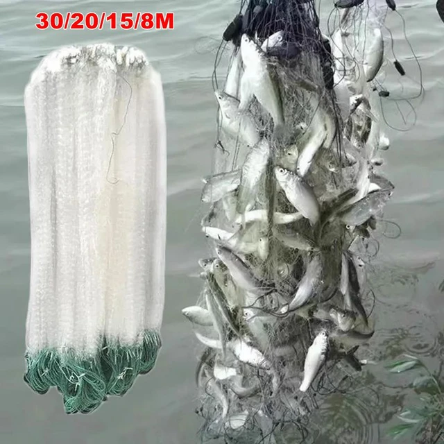 Multi Size Fishing Net Trap Mesh Netting Fishnet Portable Nylon Hand Cast  Cage