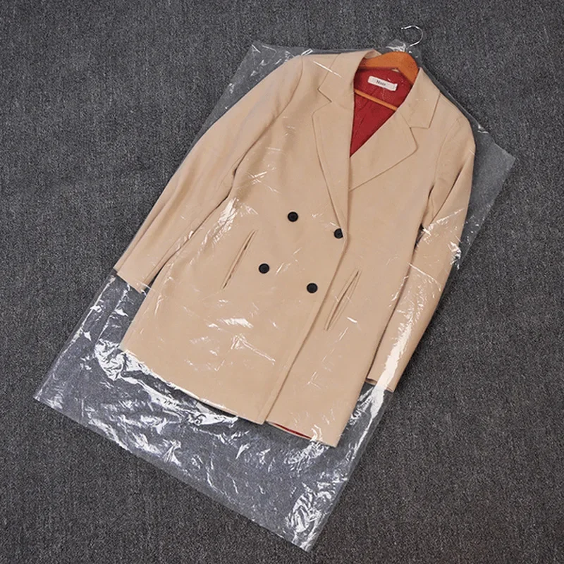 Sacchetti per abiti, copertura larga per abiti, con chiusura lampo, in PEVA, antipolvere, in plastica trasparente (60 x 50 x 120 cm
