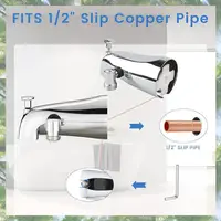 ก๊อกน้ำอ่างอาบน้ำพรีเมียมพร้อมตัวเปลี่ยนทิศทางน้ำ, ก๊อกน้ำอ่างอาบน้ำพร้อมตัวเปลี่ยนทิศทางน้ำสำหรับฝักบัวและประแจหกเหลี่ยมเหมาะกับท่อทองแดงขนาด 1/2 นิ้ว, 5.3 นิ้ว 3