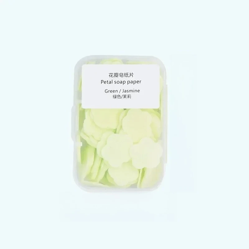 Small Soap Box Paper 100PCS Hand Washing Petal Portable Bath Travel Fragrance Foam Disinfection Soap Paper Easy To Carry