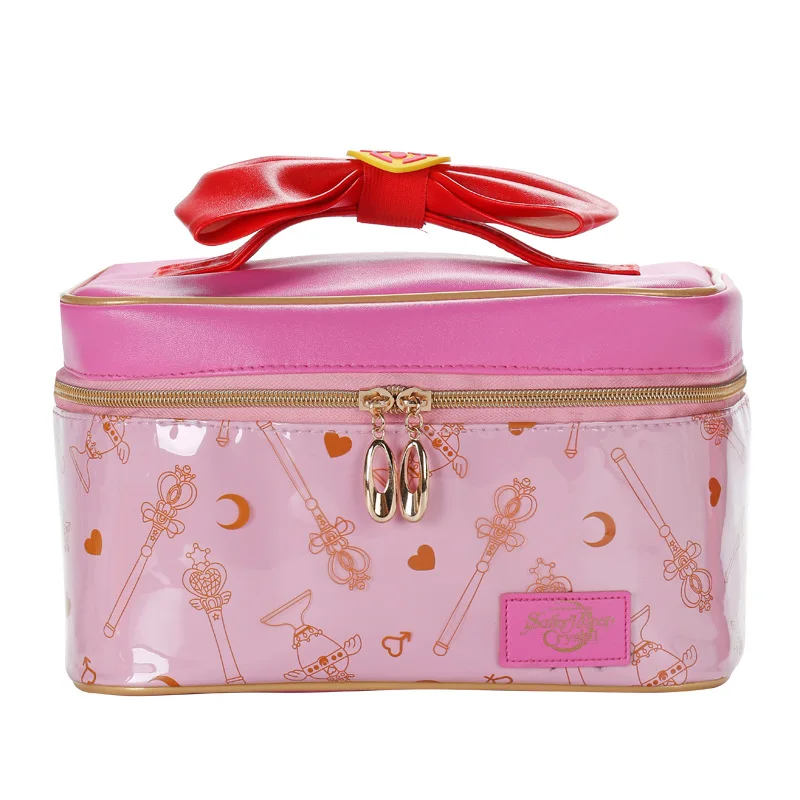 Makeup Bag Moon Action Figure Women PU Leather Makeup bag Multifunction Ladies Wash Toiletry Travel Cosmetic Organizer Storage