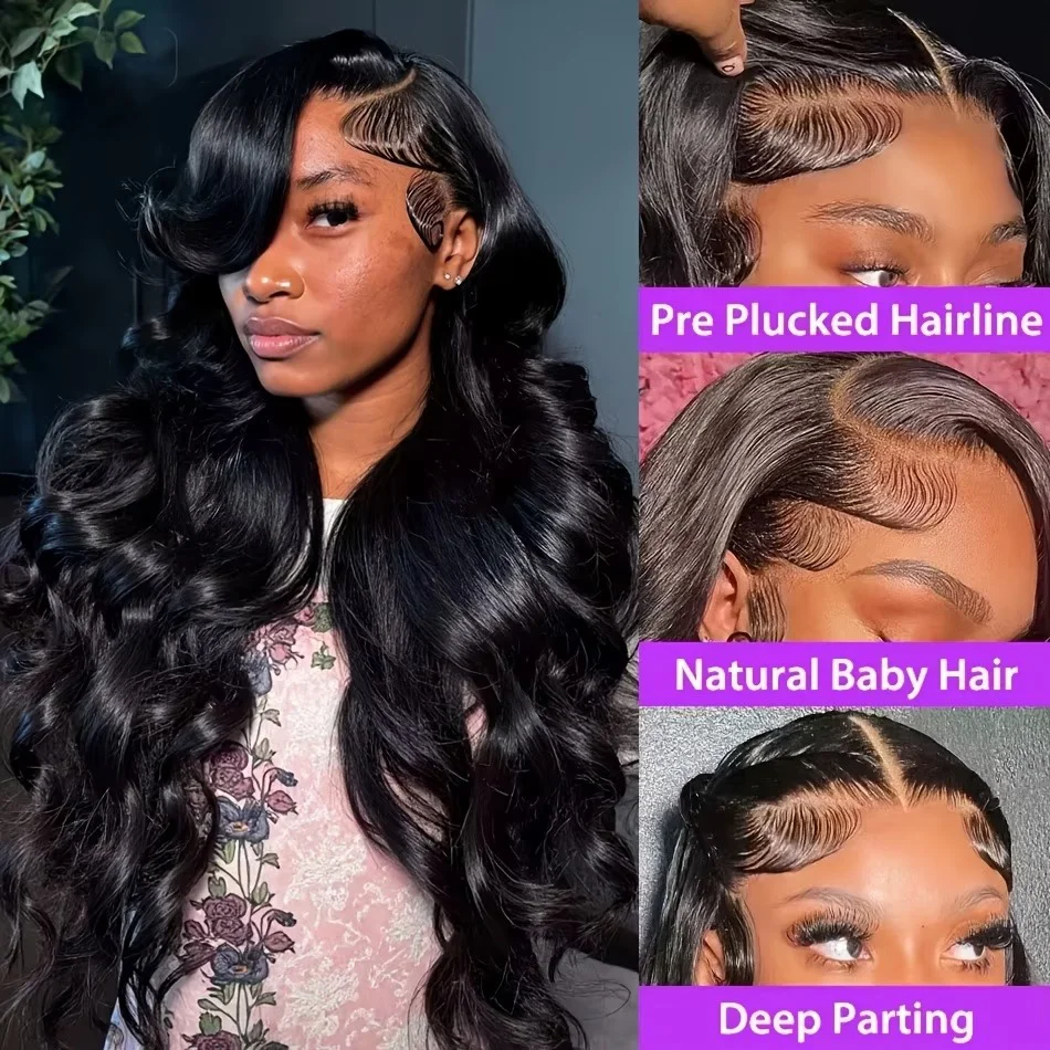 Golden HD 13x6 250% Lace Frontal Body Wave Human Hair Wigs 30 40 Inch Brazilian 5x5 Glueless Ready To Wear 13X4 Lace Front Wig 3