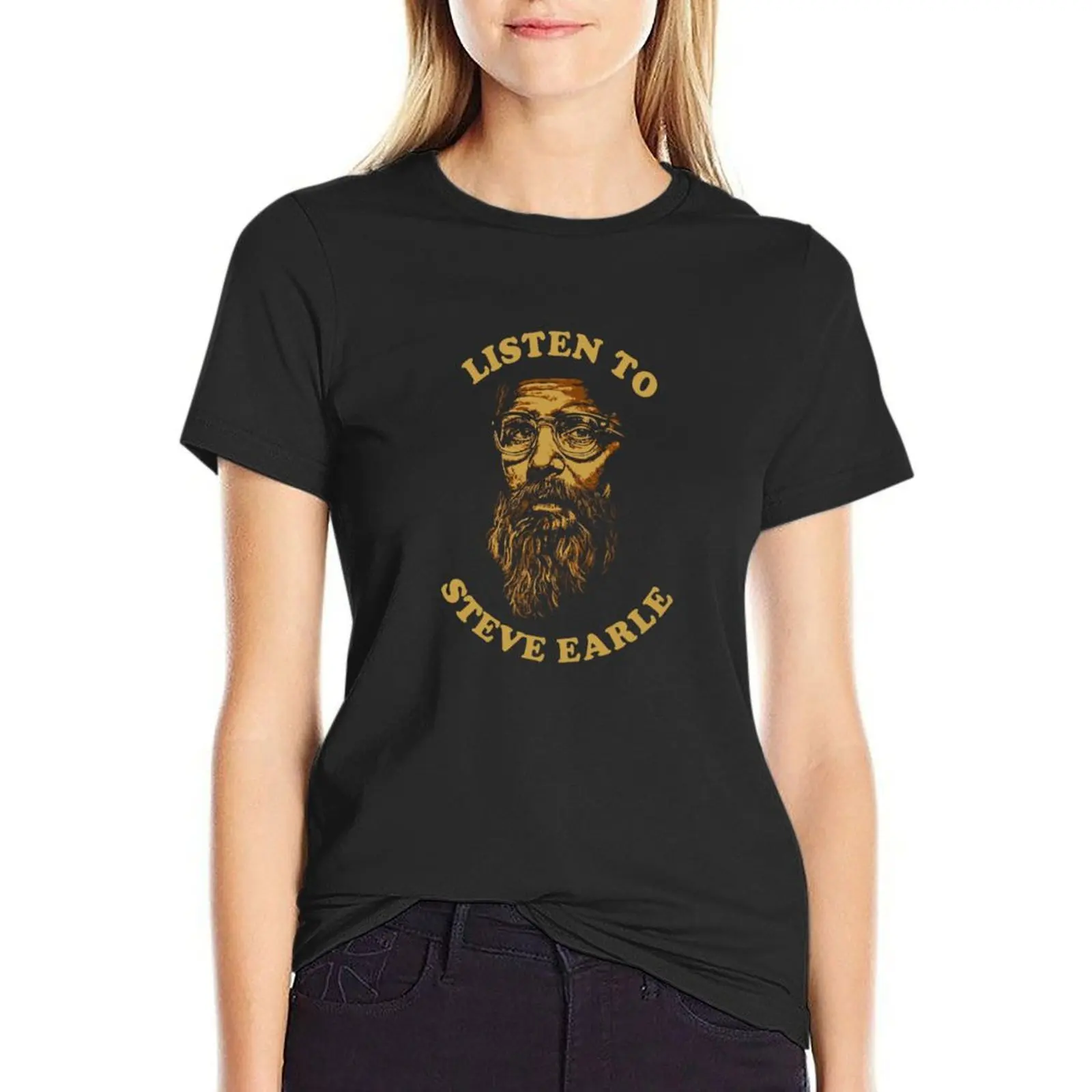 

Listen to Steve Earle T-shirt Aesthetic clothing kawaii clothes anime clothes t shirts for Women loose fit