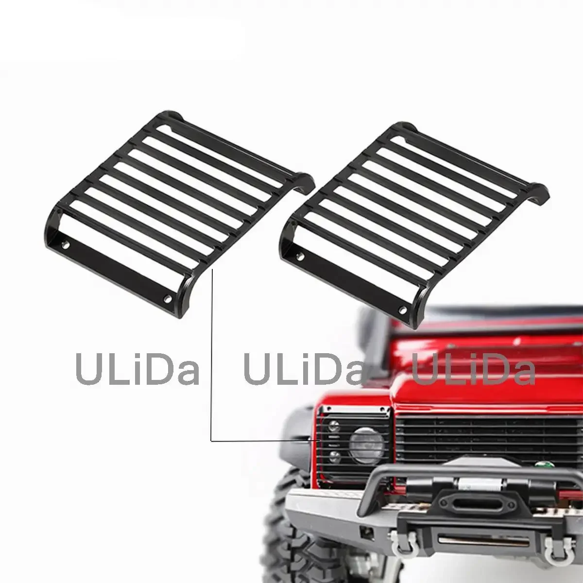 

2Pcs 1:10 Headlight Grille Protective Crawler With Screws Aluminium Alloy RC Car Parts Front Guard Light Toy Cover For TRX4
