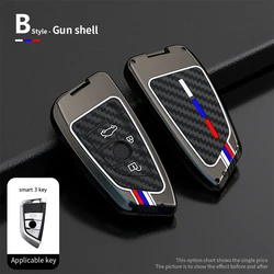 Premium Car Key Case Cover and Keyring - Elegant Car Styling Accessory (Gun)