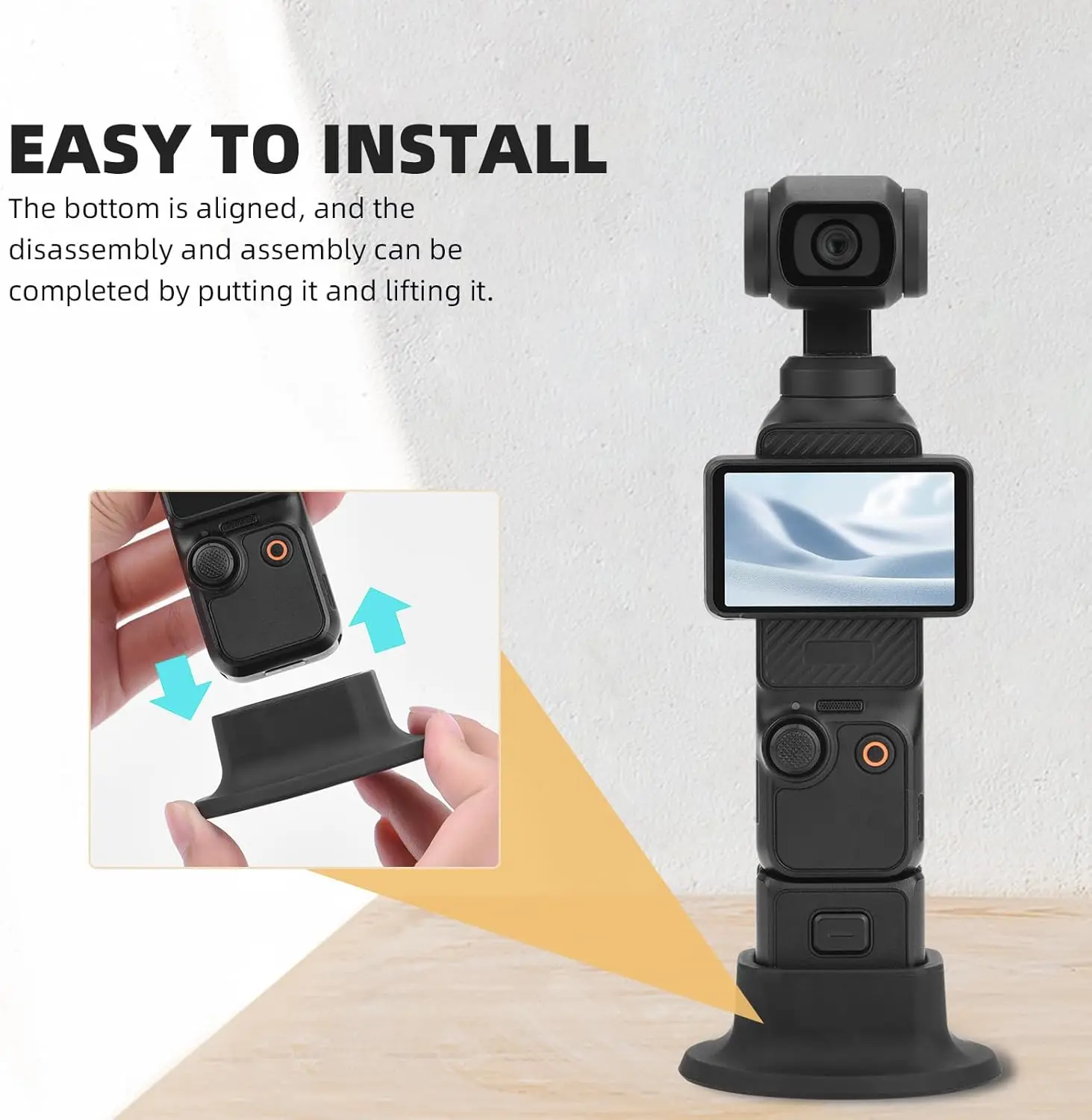 Pocket 3 Silicone Non-Slip Desktop Mount for DJI Osmo Pocket 3 With Portable Charging Opening Base OSMO Pocket 3 Accessories