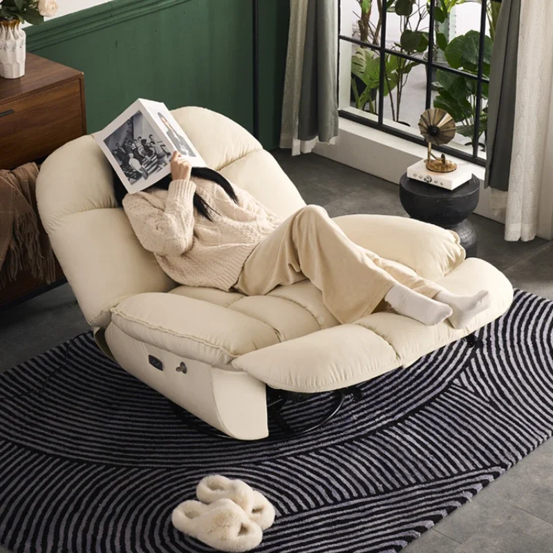 

Electric rocking chair sofa home living room casual rotary lazy chair multifunctional eggshell rocking chair recliner