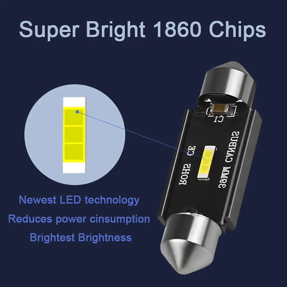 C5W C10W LED CSP 1860 Signal Lamp Canbus Bulb Festoon Light Auto Interior Reading Dome Light 2x led car lights