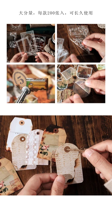 Adhesivo de álbum de arte exquisito, accesorios de Collage hechos a mano,  pegatina de papel para diario Vintage Tmvgtek Libre de BPA