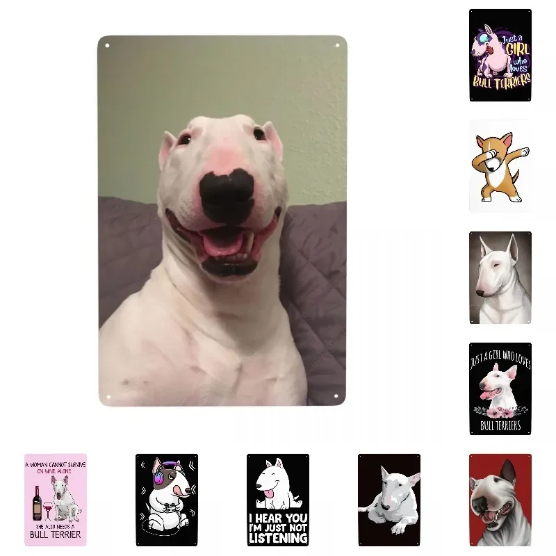 

Винтажный металлический знак Бультерьера, Оловянная табличка для собаки на заказ, Настенный декор для бара, декоративное искусство