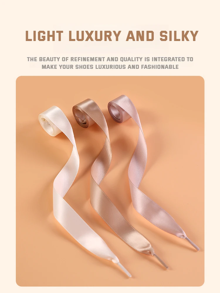 Silk Flat Ribbons Sneakers Laces Wedding Unisex Suitable Satin Ided Polyester Smooth 2cm Women Candy Shoe ShoeLace 22 Color shoelaces without ties shoe laces