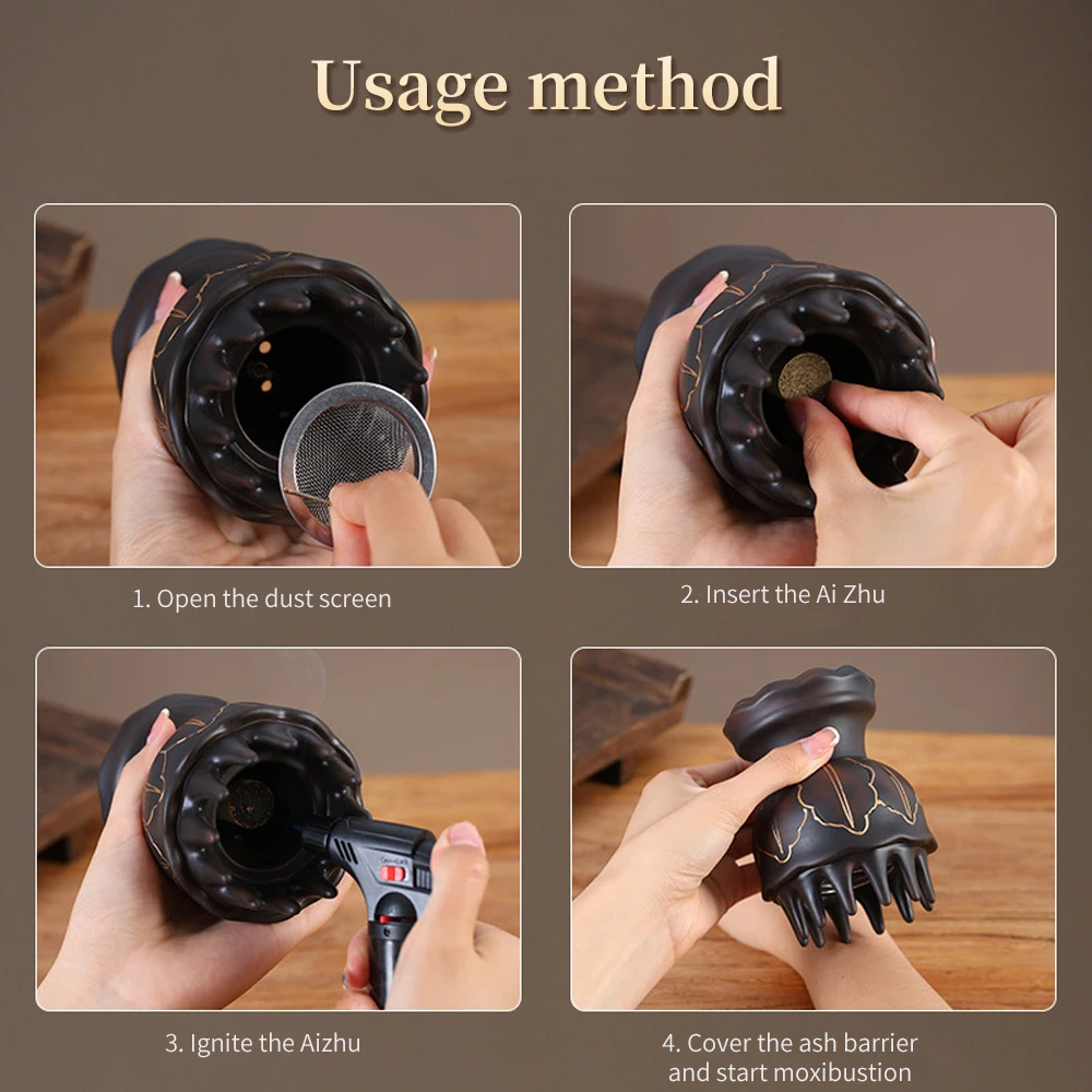 Guasha Head Therapy Jar Massage To Relax Multifunction Moxa Therapy Massager Body Beauty Bianstone Moxibustion Jar 4
