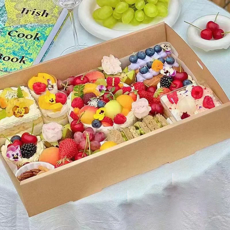 5Pcs Handmade Kraft Paper Gift Boxes With Transparent Window and Lid, Ideal for Sandwic... - SKU KPGB1112 - UGI Packaging