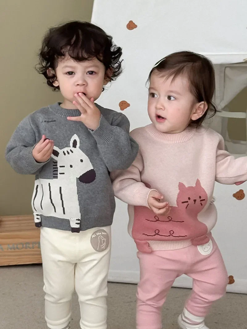 Autumn Kids Sweater Cartoon Bear Pullover