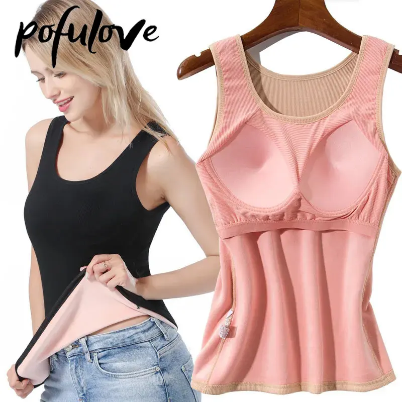 

Winter Warm Vest Women's Plus Velvet Thickening with Chest Pad Large Size Plus Cotton One Velvet Bottoming Vest Wholesale