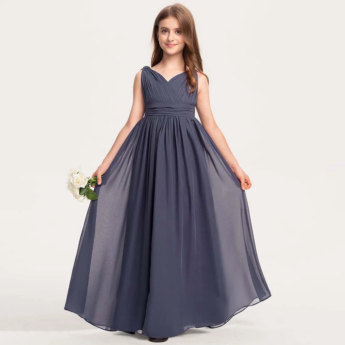 Sukienka Junior druhna ślubny kwiat sukienki dla dziewczynek na nastoletnie dziewczyny sukienki szyfon