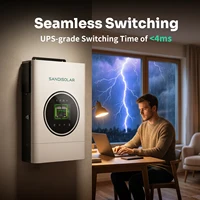 Convertisseur solaire hybride SANDISOLAR 4.2KW PLUS 24V 5200W Onde sinusoïdale pure 120A MPPT Hors réseau Parallèle WiFi APP 4