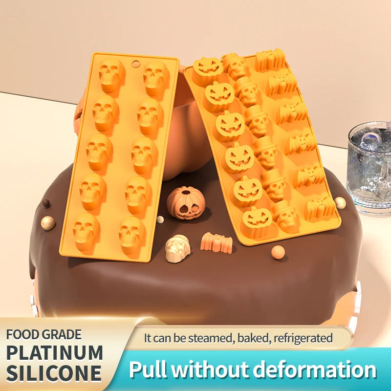 Stampo Per Torta A Forma Di Zucca In Silicone Per Halloween - Set Da 6 Pezzi Antiaderente, Adatto A Forno, Microonde E Lavastoviglie