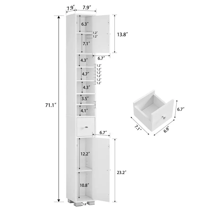 XMSJ Narrow Bathroom Cabinet image 2