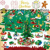 Advent Calendar Kids Christmas Tree Building Blocks with LED Lights 24 Days Surprise Christmas Countdown Stem Toys 2