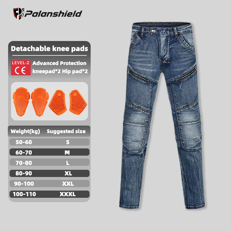 بنطلون جينز رجالي للدراجات النارية بتصميم كلاسيكي،...