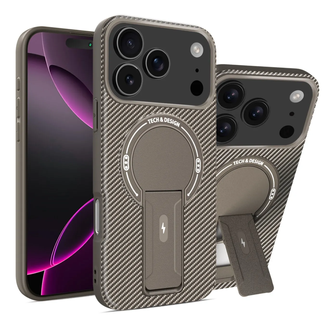 Magnetic Wireless Charging Foldable Stand Phone Case with Magsafe Cover