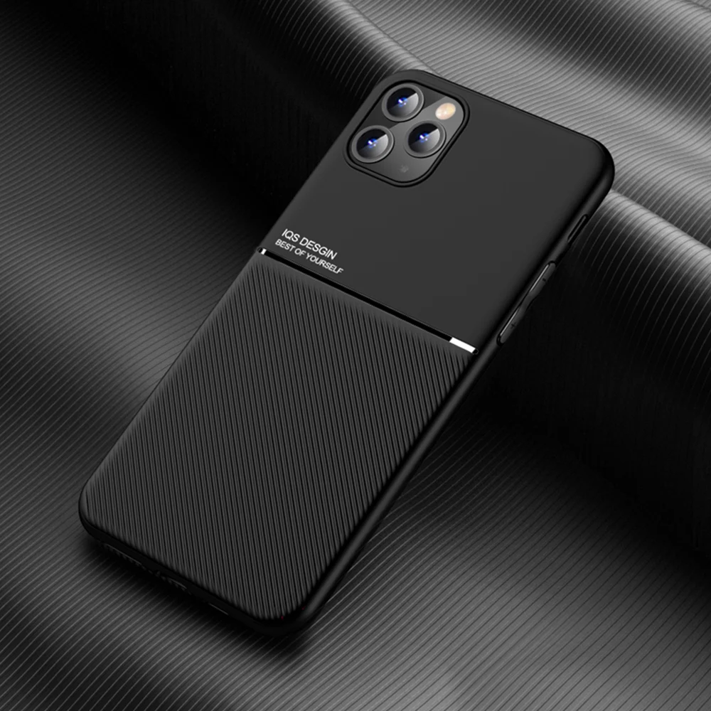 Manyetik araç telefonu kılıfı için iPhone 15 14 artı 11 12 13 Pro Max Mini dahili mıknatıs Metal plaka yumuşak darbeye arka kapak Coque