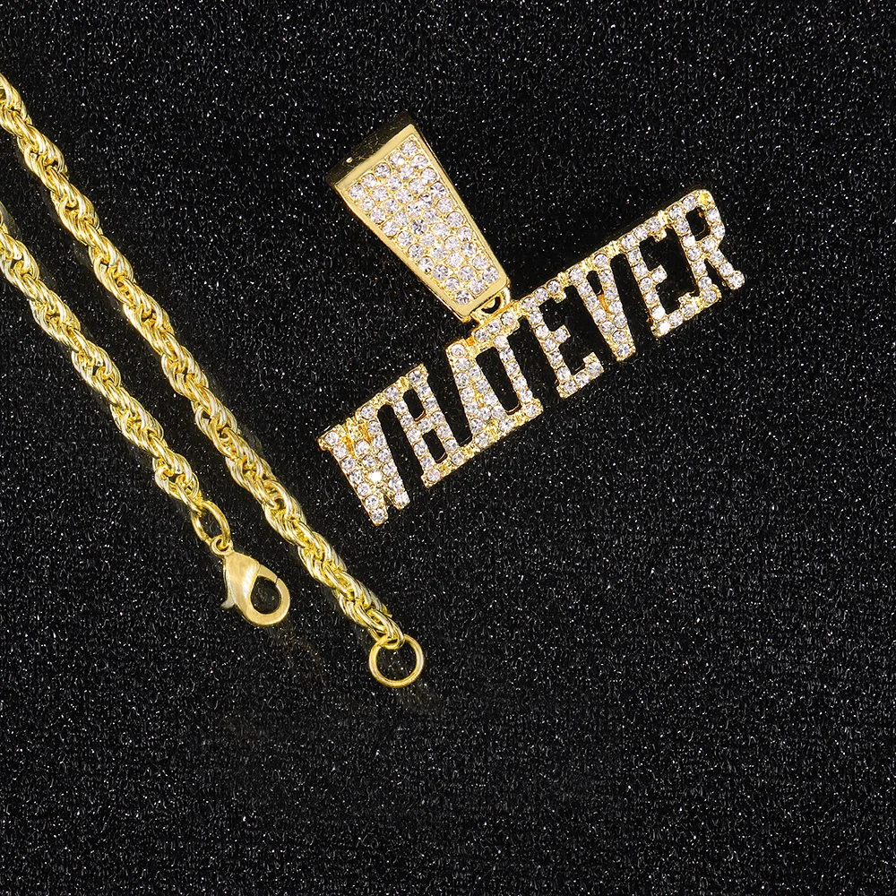 

Personality Letter Pendant Necklace Charm Matching With 4mm Wide Rope Chain For Men Women For Daily Decoration