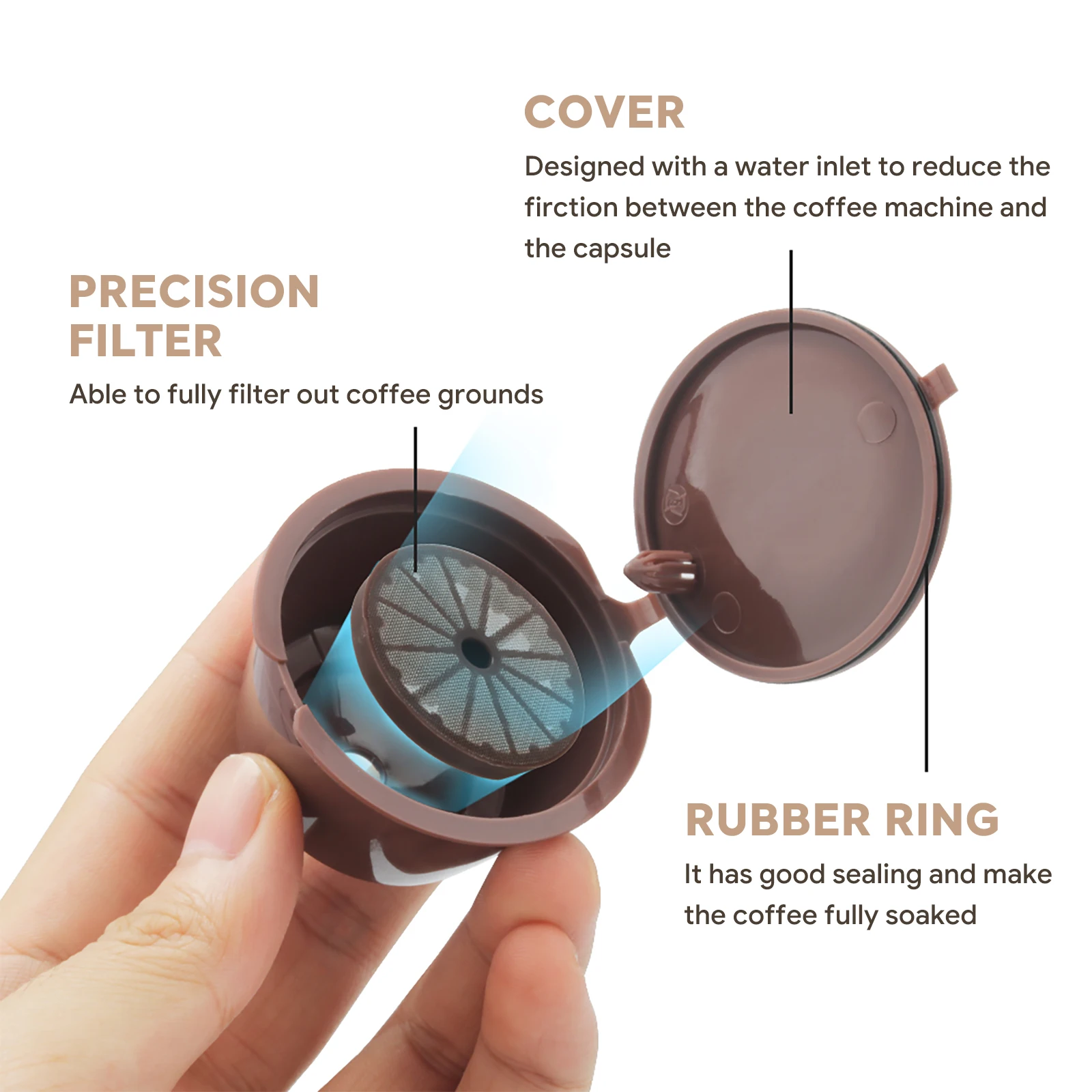 Reusable Coffee Capsule for Dolce Gusto Machine Refillable Coffee Capsule Filter Cup Kit Dispenser Pod 1-10PCS reusable coffee capsules