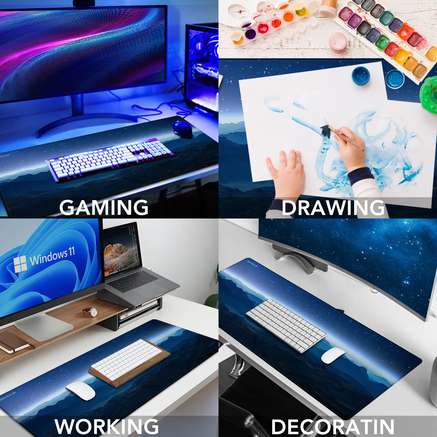 Large Gaming Mouse Pad with Stitched Edge Extended Computer Desk Mat for Office Home mouse pad,gaming mousepad,computer desk mat