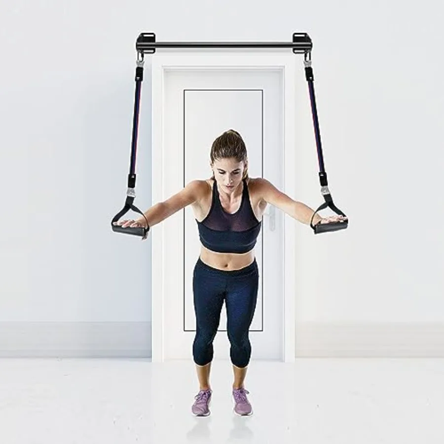 Wall Mounted Pull Up Bar Heavy Duty Chin Up Bar for Doorway Multifunctional Home Gym Workout Equipment with Resistance