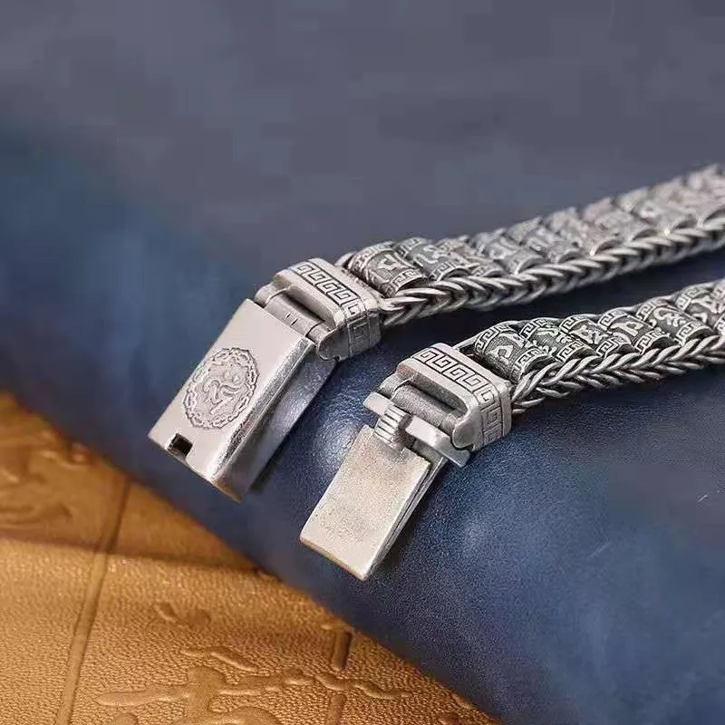 925 Sterling Silver Bracelet Vintage Men Bracelet for Man Women Fashion Simple Engagement Wedding Jewelry Gifts High Quality - 3