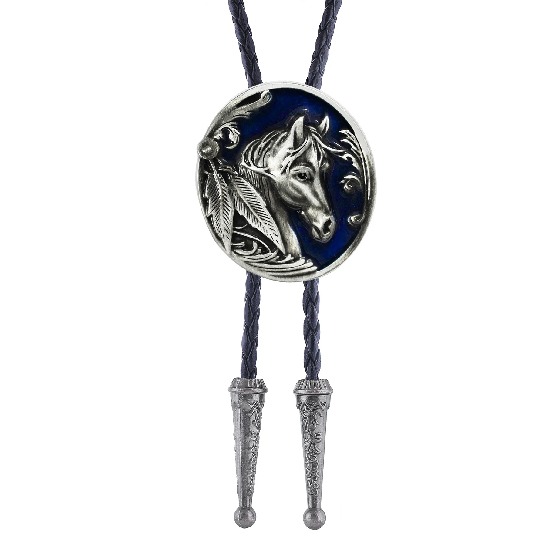 Neue Hanfseil Pferdekopf Bolo Krawatte für Männer Hemd Western Cowboy Mode Krawatte Schmuck Zubehör – Detail 2