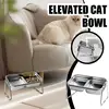 Elevated Cat Dog Bowl Stainless Steel Raised Cat Food Water Bowl Set With Anti Slip Stand For Indoor Cats Pets Feeding Supplies 4