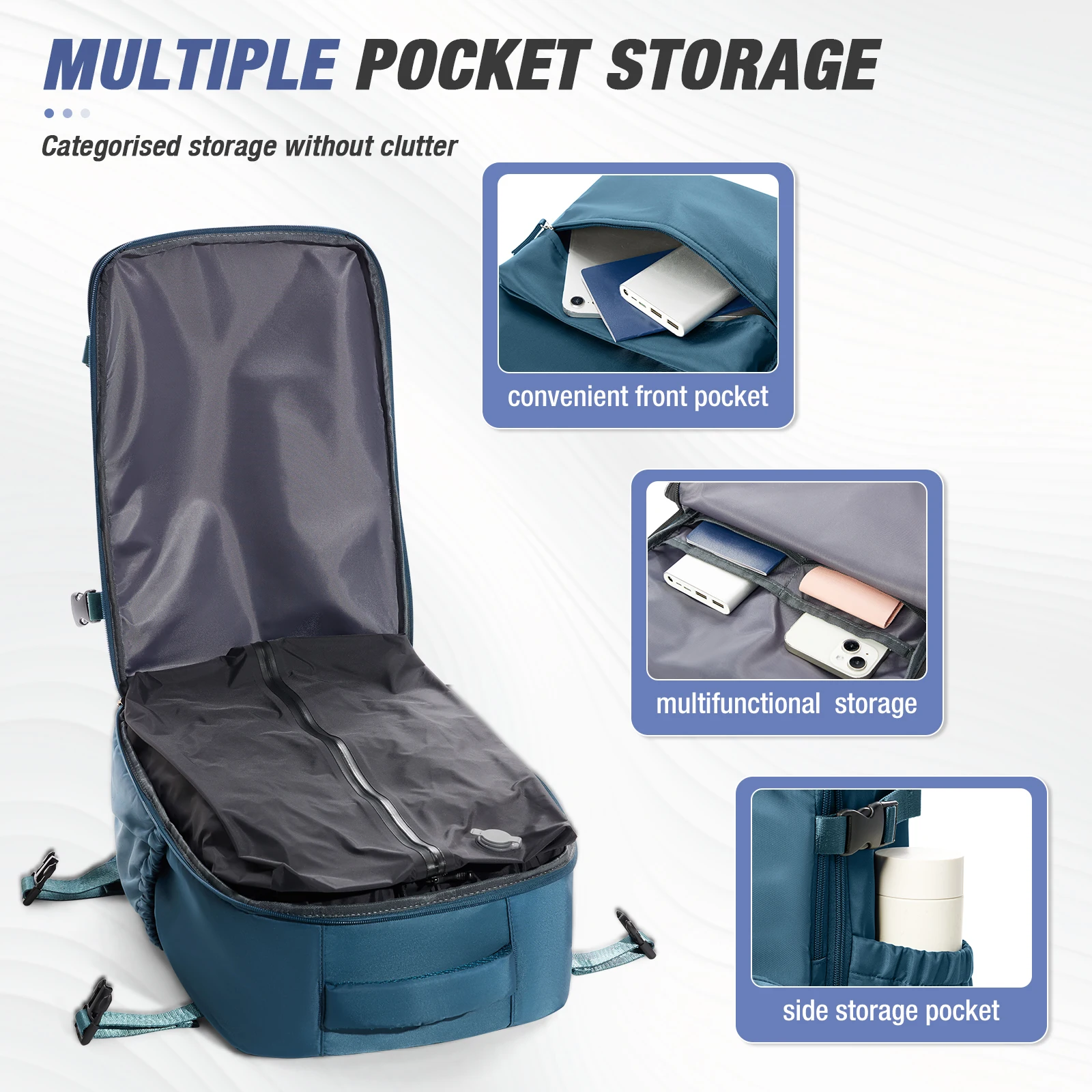 Large Capacity Vacuum Compression Backpack Hiking Travel Backpack，Lightweight Waterproof Storage Backpack Outdoor Sports Bag