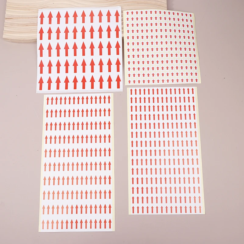 10 PCS Red Arrow Stickers Self Adhesive Custom Labels Round Square Unhealthy Product Indication Rework Sign