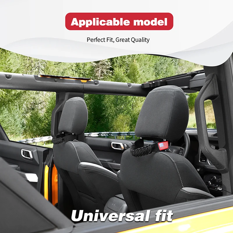 HEBE Universal Seat Headrest Pull Paracord Handle Rope for Jeep Wrangler/For Suzuki Jimny Interior Accessoriess