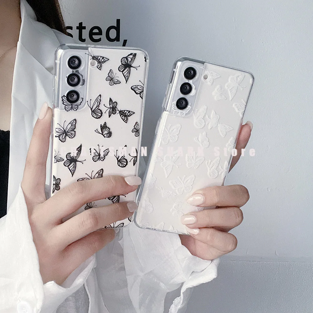 Cute Butterfly Phone Case For Samsung S22 S21 S20 Fe Ultra Note 20 10