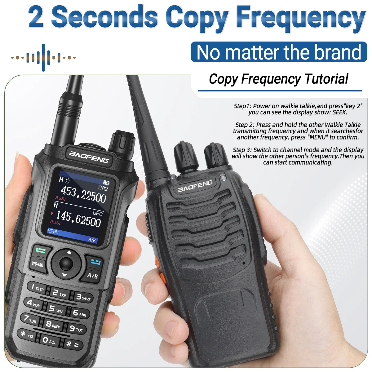 Baofeng UV-21 Pro V2 Wireless Copy Frequency Tri Band Powerful Waterproof Long Range UV-5R 22Pro S22 Type-C Two Way Radio