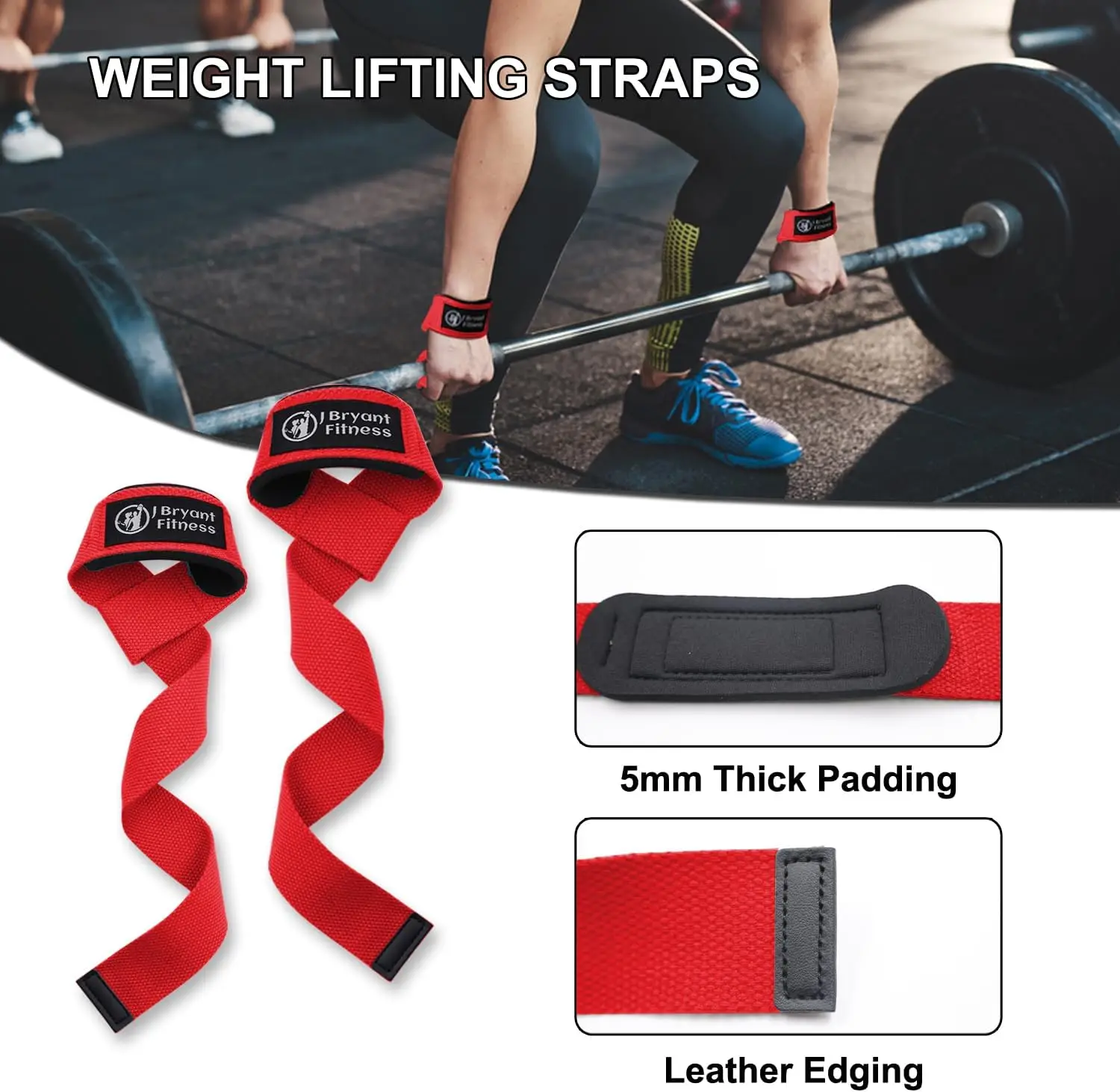 Weight Lifting Straps Increased 24 Inches Length Wrist Straps for Weightlifting Workouts Deadlifting Strength Training 3