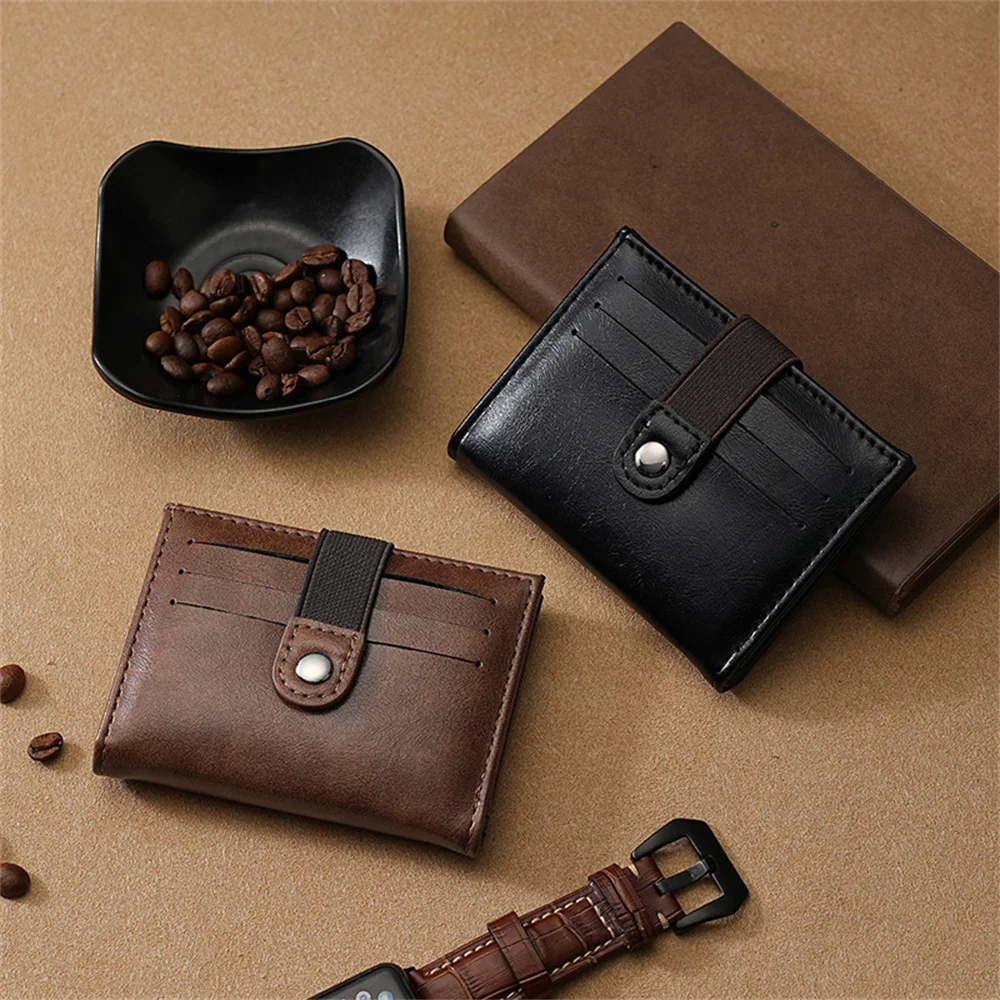 Men Genuine Leather Slim Wallet Small Male Credit ID Card Holder Vintage Multi-Card Driving License Case for Women Men