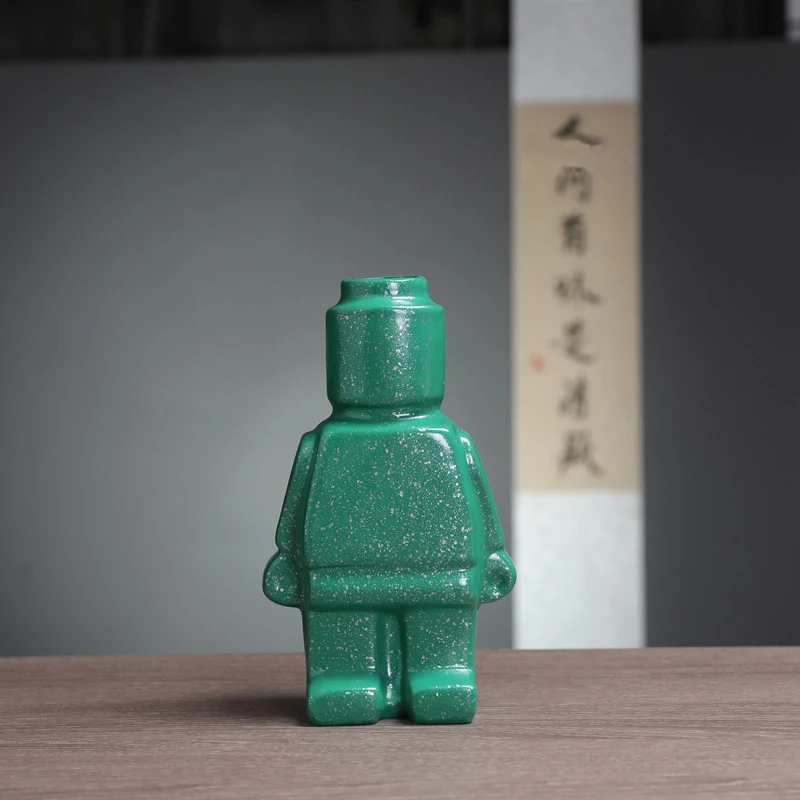 Hot European Resin Statue Creativity Block Man TV Cabinet Desktop Flower Vase Modern Home Decoration Accessories for Living Room 3