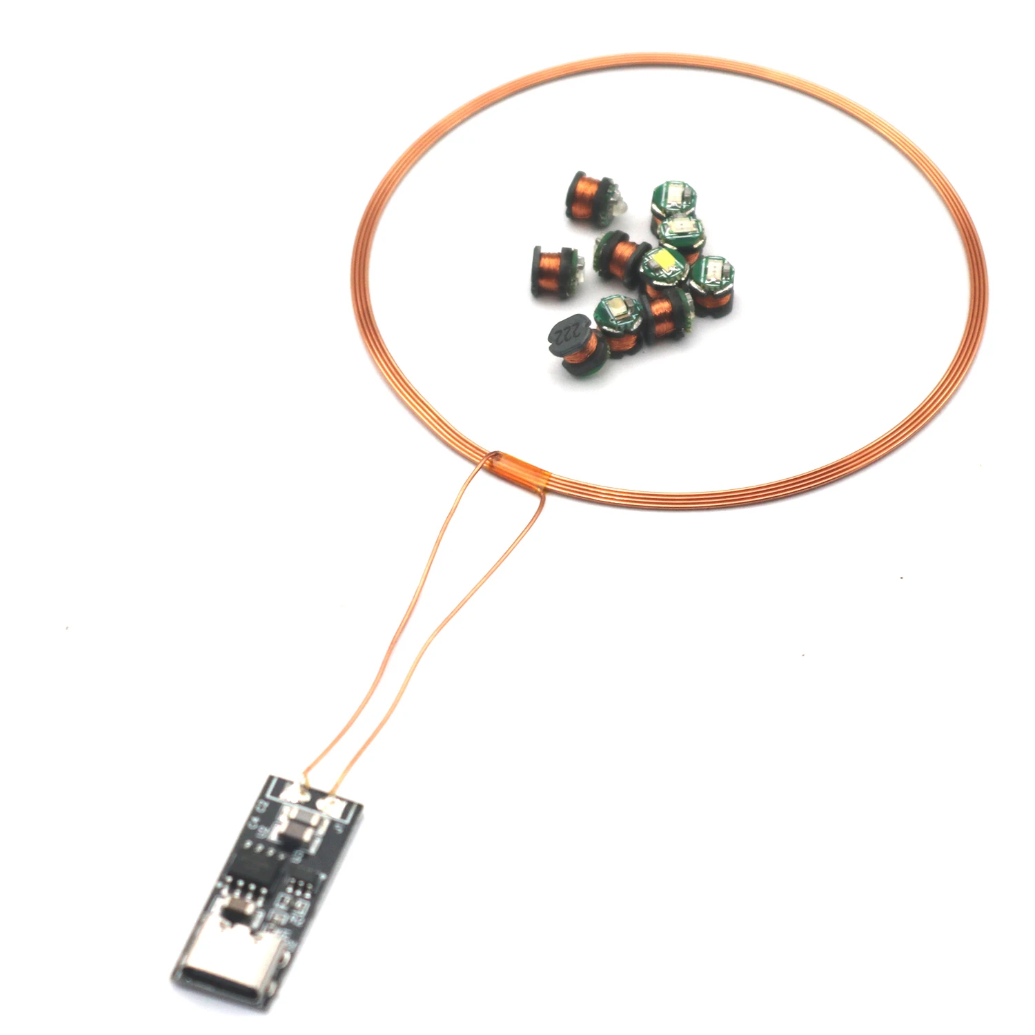 0 ~ 70mm USB 5V drahtlose Strom versorgung Sender Spule Lade modul 10 stücke LED-Empfänger Lampe Beleuchtung Licht Bandai Gundam Modell – Detail 6