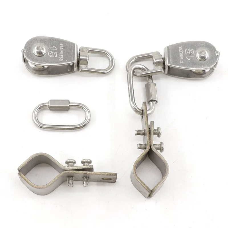 2~20Pcs SS304 Stainless Steel Pipe Clamp Wave Sunshade Nets Accessories Sun Shade Net Install Kit Adjustable Fixed Pipe Clamps 6