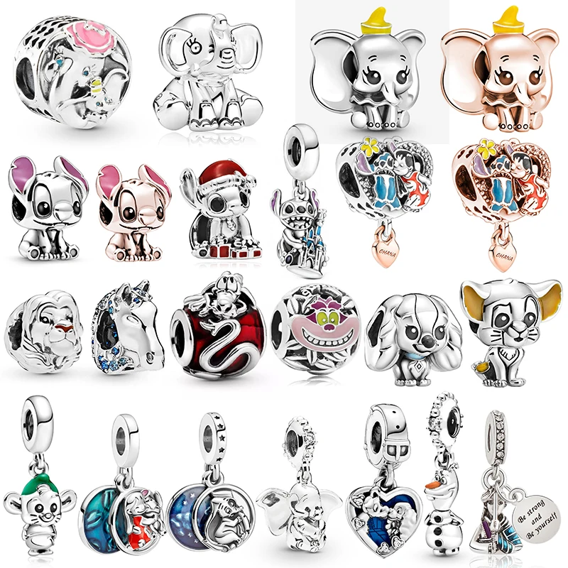 

Disney Anime Lilo & Stitch Beads For Jewelry Making Fits Pandora Charms Bracelet Women Fine Dumbo Pendant Bangle Accessories DIY
